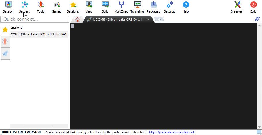 Mobaxterm blank screen