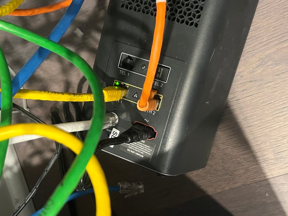 Modem - Orange line from modem is connected to ICX-7150-C12P