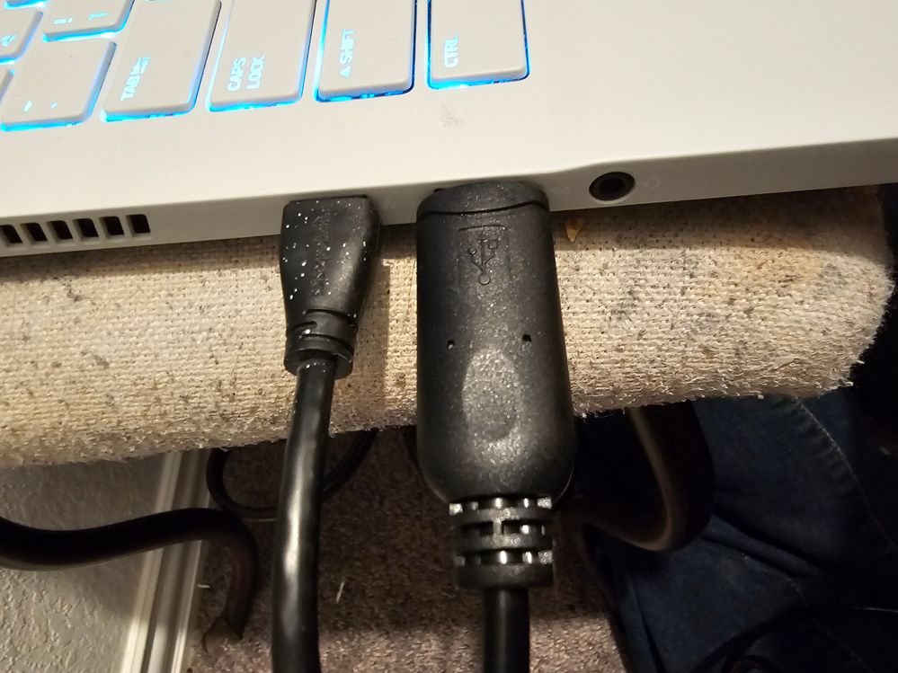 connections on laptop USB C and Ethernet