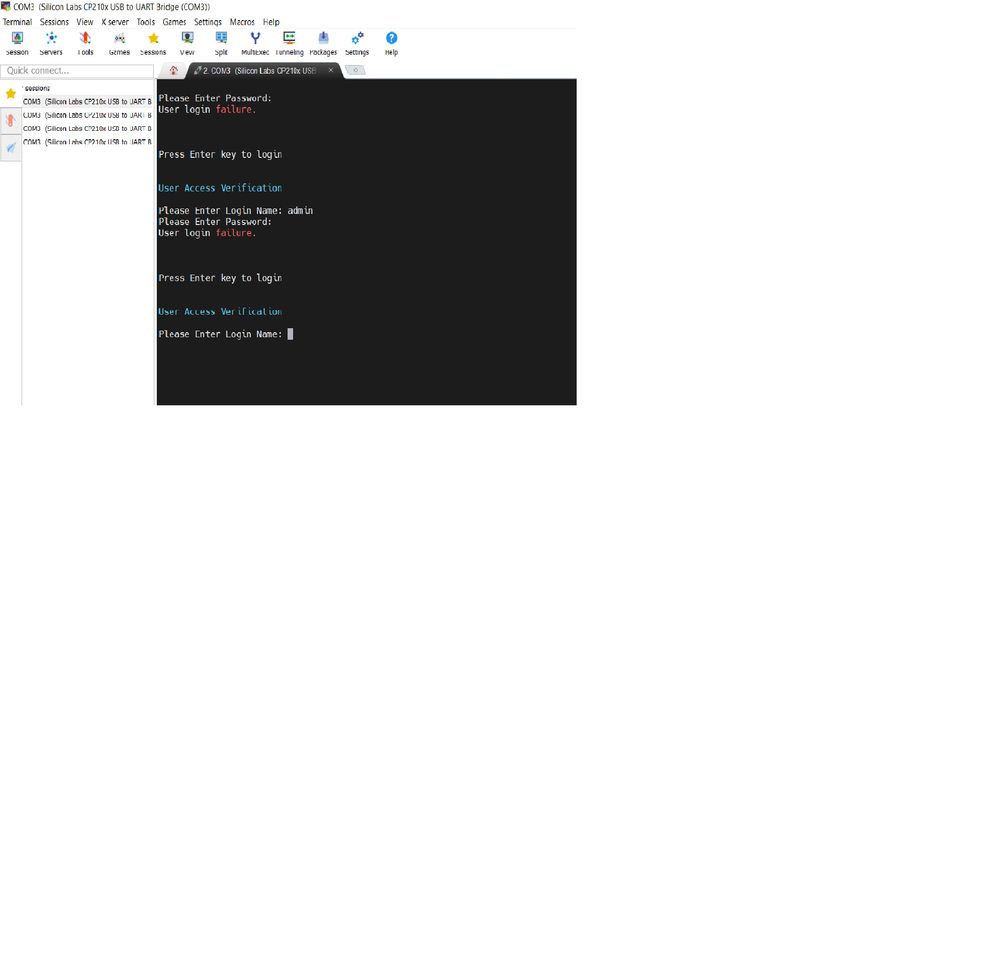 MobaXterm Terminal screen prompting for Password