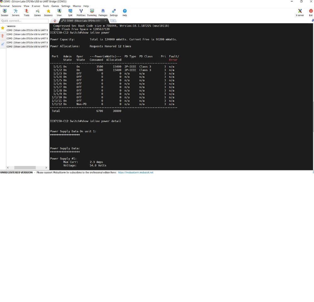 Show inline Power Output