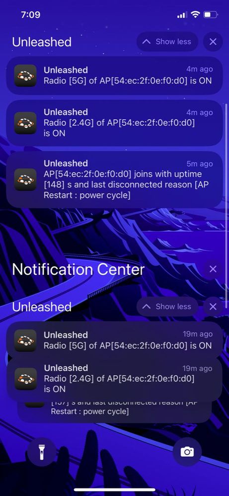 notifications AP is losing powere